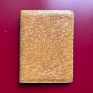 Loewe Orange Leather Organizer Wallet Passport Holder EUC